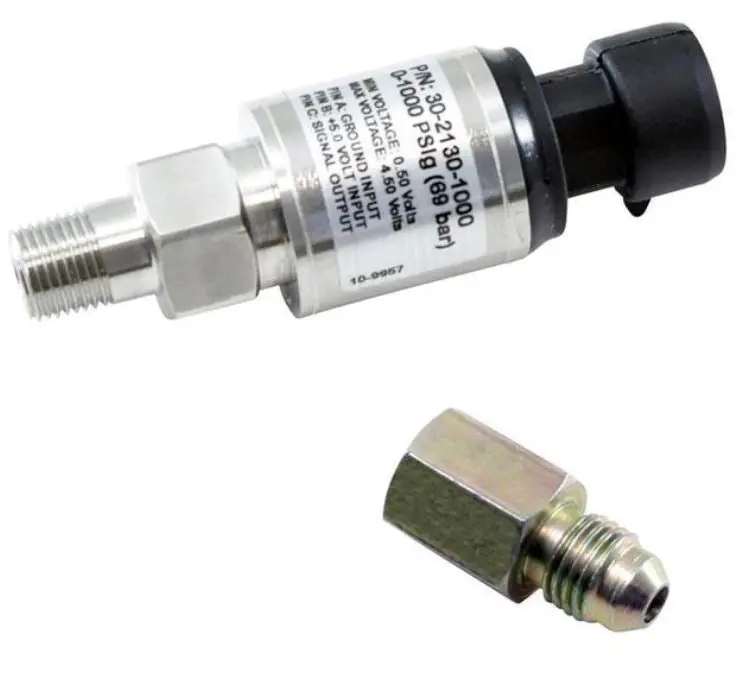 Aem 1000 Psig Stainless Sensor Kit - 1/8In Npt Male Thread To -4 Adapter (30-2130-1000) 1