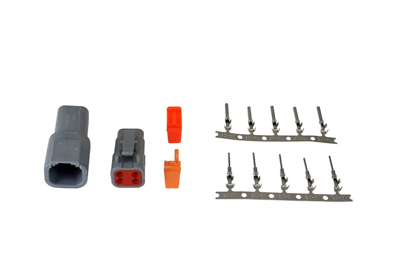Aem Dtm-Style 4-Way Connector Kit W/ Plug / Receptacle / Wedge Locks / 5 Female Pins / 5 Male Pins (35-2626) 1