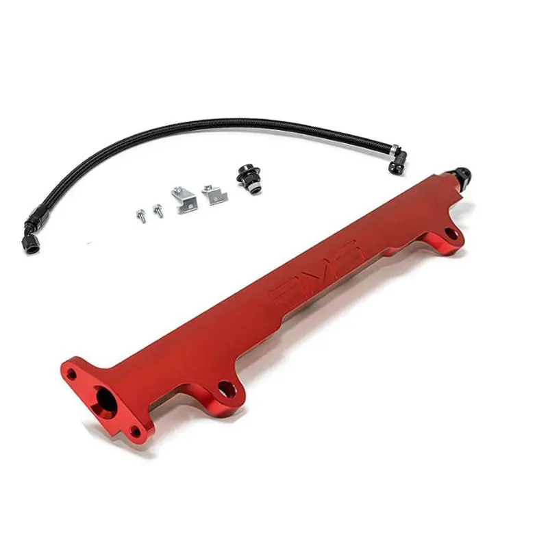 Ams Performance 08-15 Mitsubishi Evo X Cnc Machined Aluminum Fuel Rail W/Pulsation Dampener - Red (Ams.04.07.0006-1) 1
