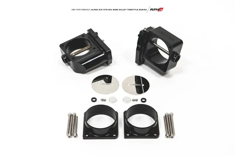 Ams Performance 2009+ Gt-R R-35 Alpha Cnc Big Bore Throttle Body Set W/ Vibrant Hd Flanges (Alp.07.08.0006-4) 1