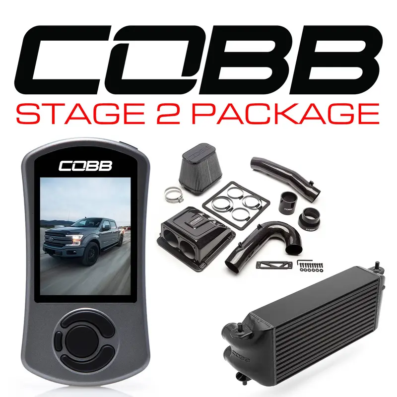 Cobb 17-19 Ford F-150 Ecoboost 3.5L Stage 2 Redline Cf Power Package - Black (Factory Loc. I/C) (For0060s20bk-Red) 1