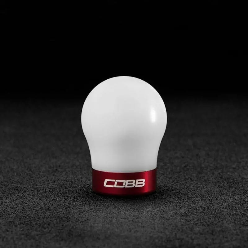 Cobb Ford 13-19 Focus St/14-15 Fiesta St White Shift Knob - Red Base (291350-W-Rd) 1