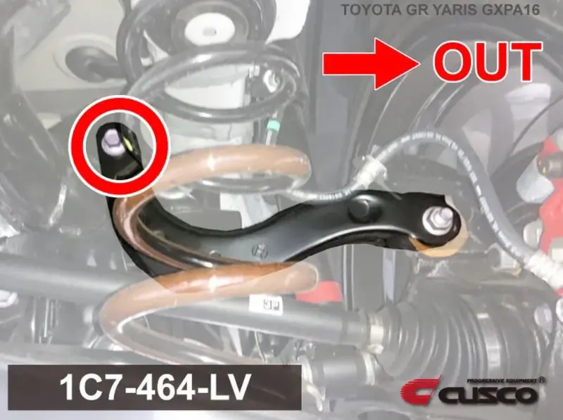 Cusco 2023+ Toyota Gr Corolla Rear Upper Control Arm (Body Side) Pillowball Bushing Set (1C7 464 Lv) 1