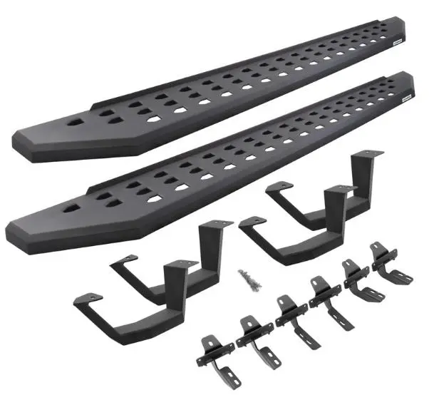 Go Rhino 2022+ Toyota Tundra Crew Max Kit W/Rb20 Running Board + Brkts + 4 Rb20 Drop () Steps - Tex. Blk (6944368720Pc) 1