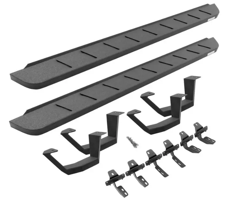 Go Rhino 2022+ Toyota Tundra Dc Kit W/Rb10 Running Board + Brkts + 4 Rb10 Drop Steps - Bedliner Coat (6344358020T) 1