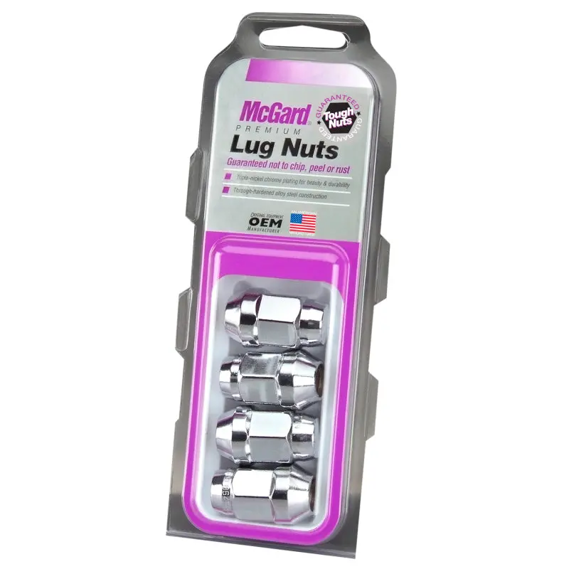 Mcgard Hex Lug Nut (Cone Seat Bulge Style) M12x1.5 / 3/4 Hex / 1.45In. Length (4-Pack) - Chrome (64012) 1