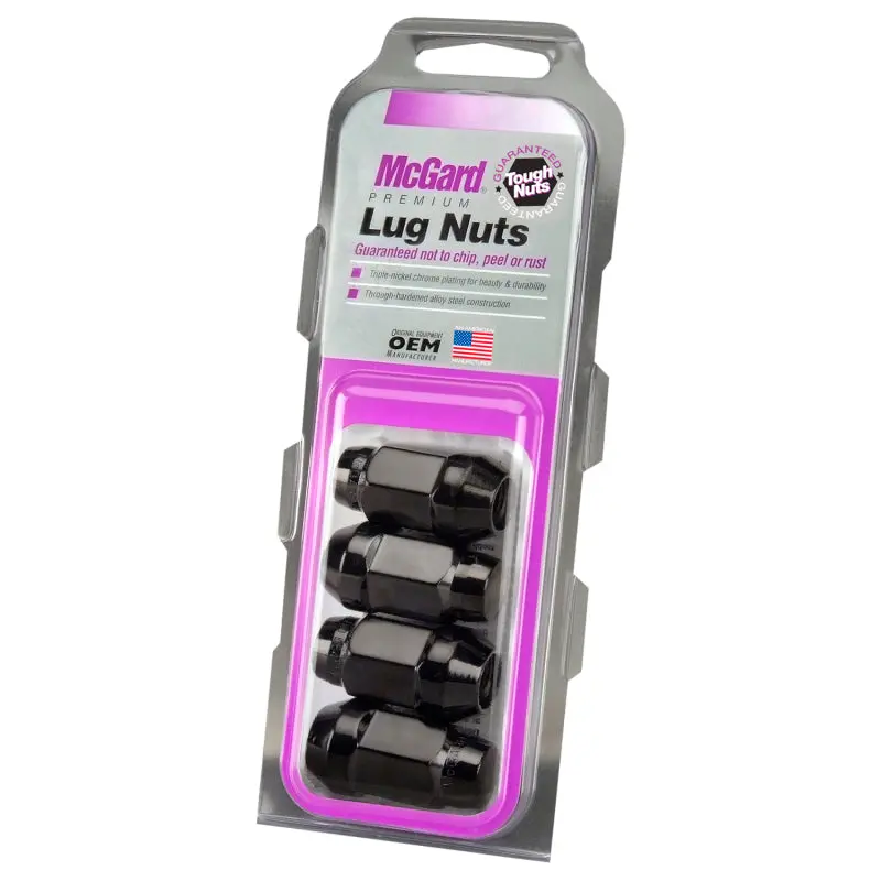 Mcgard Hex Lug Nut (Cone Seat Bulge Style) M14x1.5 / 22Mm Hex / 1.635In. Length (4-Pack) - Black (64074) 1
