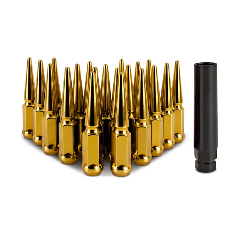 Mishimoto Steel Spiked Lug Nuts M12x1.5 20Pc Set - Gold (Mmlg-Sp1215-20Gd) 1