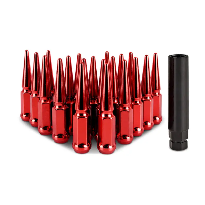 Mishimoto Steel Spiked Lug Nuts M12x1.5 20Pc Set - Red (Mmlg-Sp1215-20Rd) 1