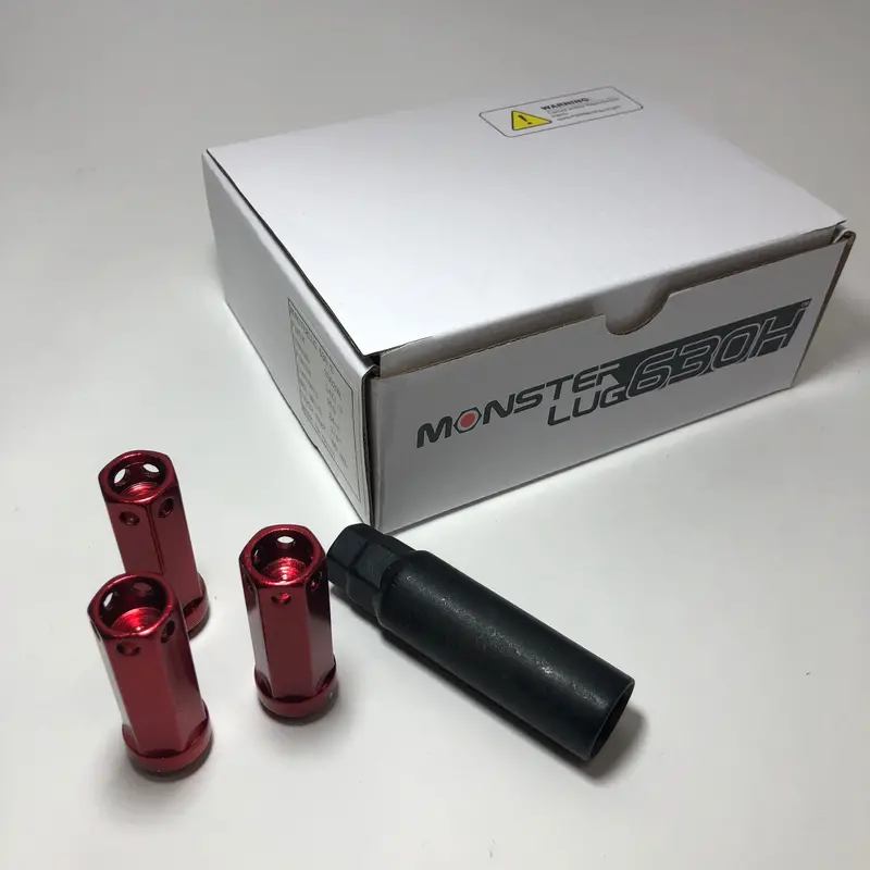 Monsterlug 630-H 63Mm Steel Red Lug Nuts 14X1.50 1