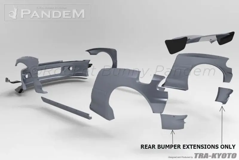 Pandem 92-95 Honda Civic Hatchback Eg Rear Bumper Extensions 1