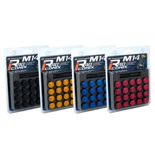 Project Kics R40 Iconix Aluminum Cap Set In M14x1.50 (20 Pcs)(Black, Gold, Blue, Or Red) 1