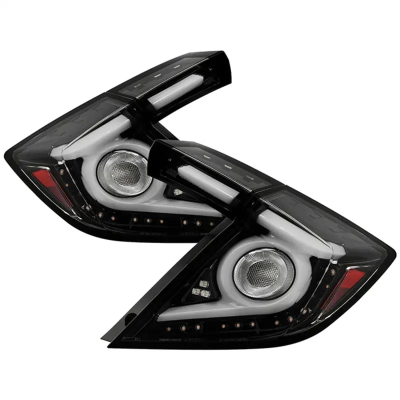 Spyder 16-21 Honda Civic Type R & Hatchback Light Bar Led Tail Lights In Black Chrome (Alt-Yd-Hc16hb-Bc) 1
