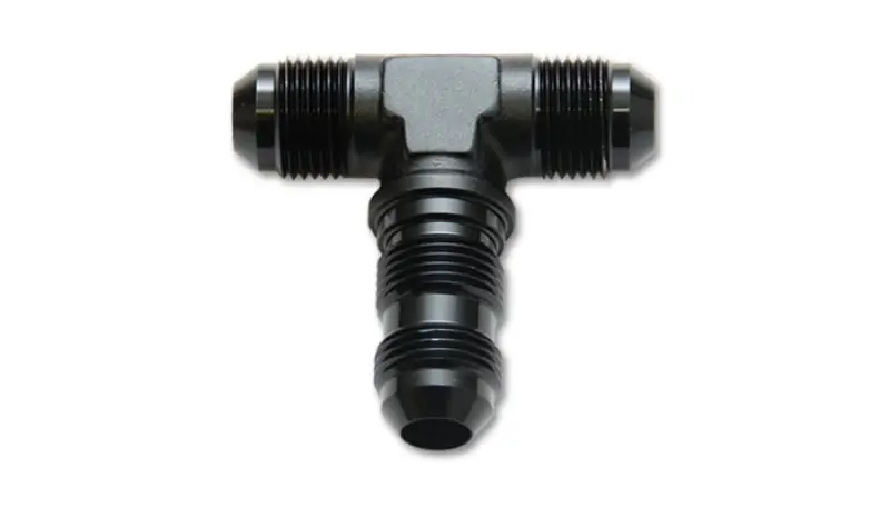 Vibrant -10An Bulkhead Adapter Tee Fitting - Anodized Black Only 1