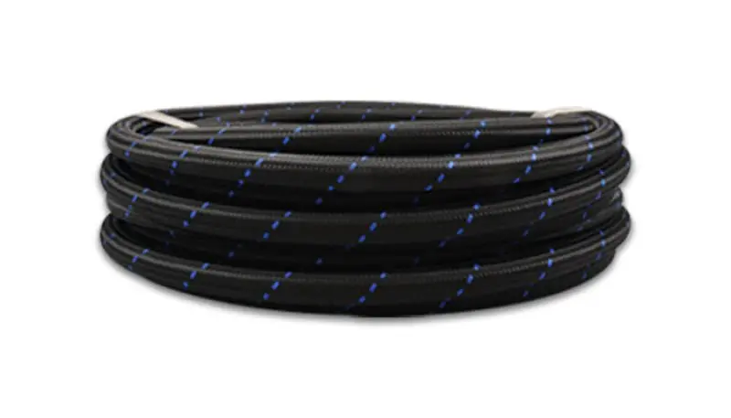 Vibrant -12 An Two-Tone Black/Blue Nylon Braided Flex Hose (20 Foot Roll) 1