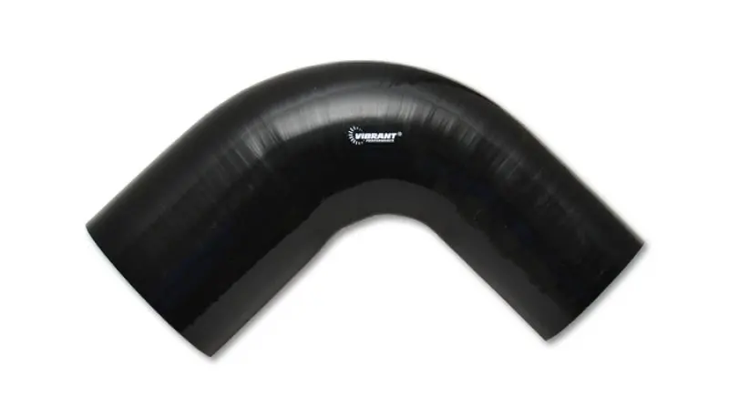 Vibrant 2.25In Id X 3In Id X 4In Long Gloss Black Silicone 90 Degree Transition Elbow 1