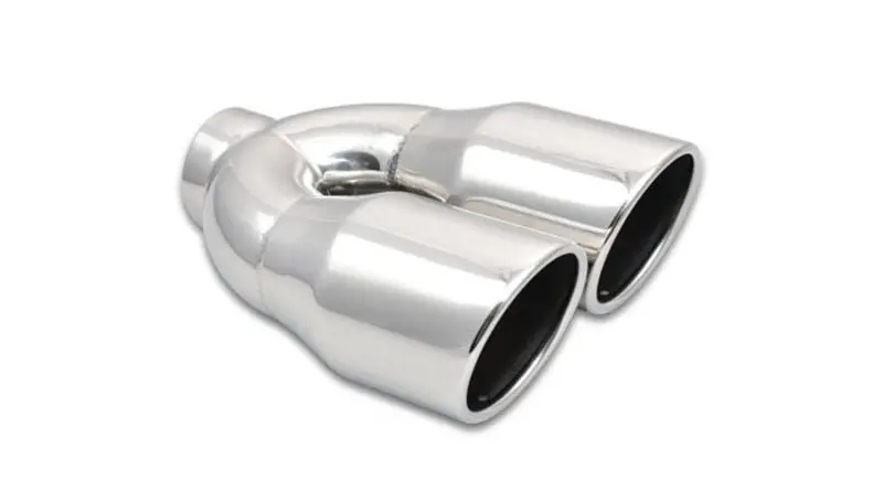 Vibrant 2.5In Id Dual 3.5In Od Round Ss Exhaust Tip (Single Wall Angle Cut) 1