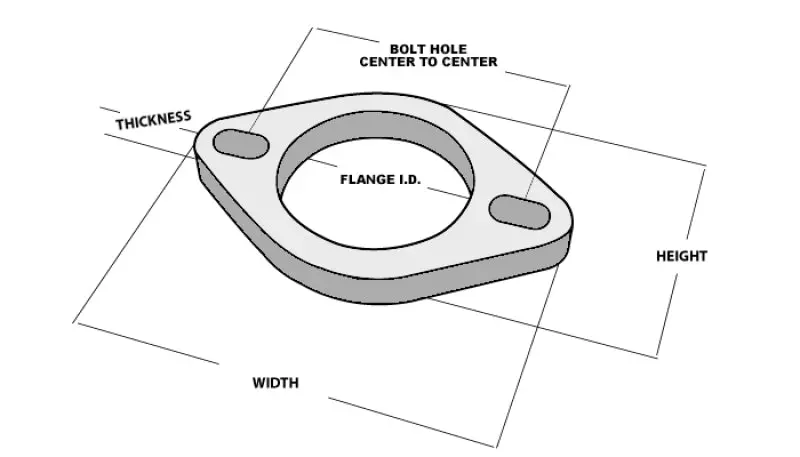 Vibrant 2-Bolt T304 Ss Exhaust Flange (2.25In I.D.) 1
