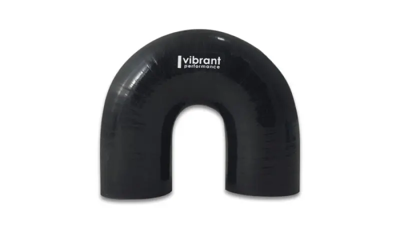 Vibrant 4 Ply Reinforced Silicone Elbow Connector - 1In Id X 5.875In Leg 180 Deg Elbow (Black) 1