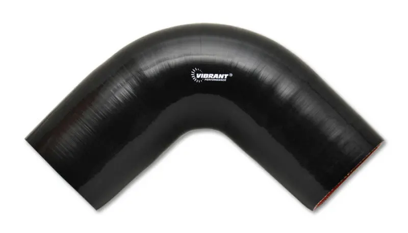 Vibrant 4 Ply Reinforced Silicone Elbow Connector - 2.25In I.D. - 90 Deg. Elbow (Black) 1