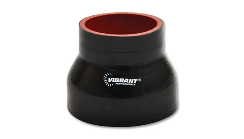 Vibrant 4 Ply Reinforced Silicone Transition Connector - 2In I.D. X 3In I.D. X 3In Long (Black) 1