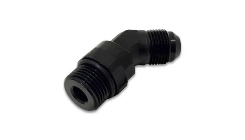 Vibrant -6An Male Flare To Male -6An Orb Swivel 45 Degree Adapter Fitting - Anodized Black 1