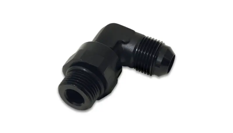 Vibrant -6An Male Flare To Male -8An Orb Swivel 90 Degree Adapter Fitting - Anodized Black 1