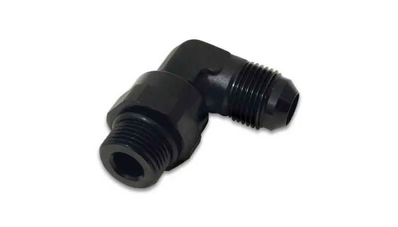 Vibrant -8An Male Flare To Male -10 Orb Swivel 90 Degree Adapter - Anodized Black 1