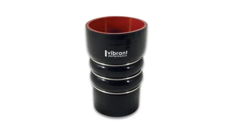 Vibrant Silicone Coupling 4 Ply Aramid Cac Transition Hose 4In X 3.5In Inlet/Outlet - Black 1