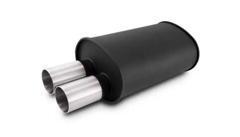 Vibrant Streetpower Flat Blk Muffler 9.5X6.75X15in Body Inlet Id 3In Tip Od 3In W/Dual Straight Tips 1