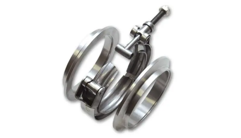 Vibrant T304 Ss V-Band Flange Assembly For 4In O.D. Tubing Incl 2 V-Band Flanges & 1 V-Band Clamp 1
