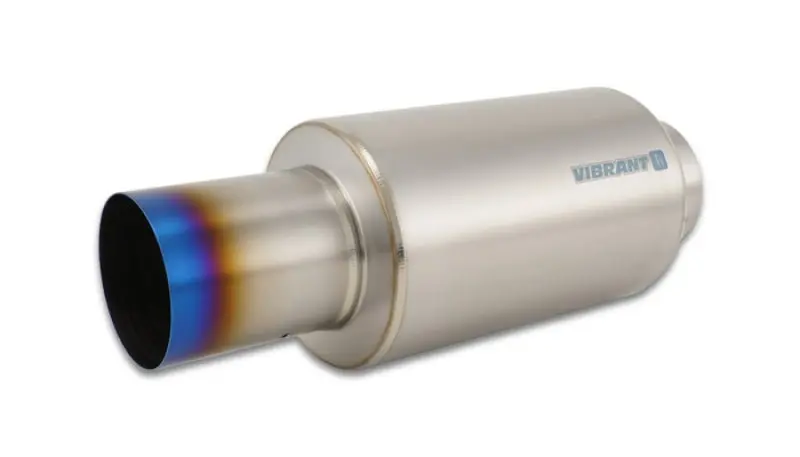 Vibrant Titanium Muffler W/Straight Cut Burnt Tip 4In Inlet / 4In Outlet 1