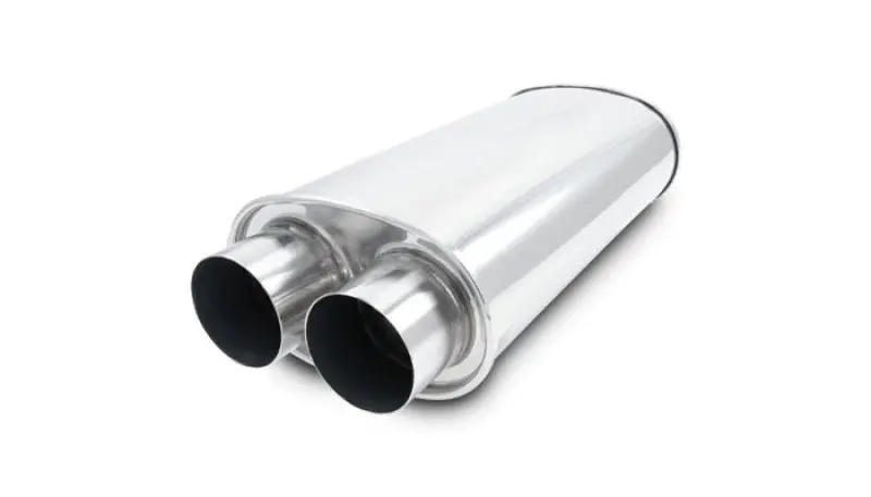 Vibrant Universal Streetpower 2.5In Stainless Steel Dual In-Out Oval Muffler 1