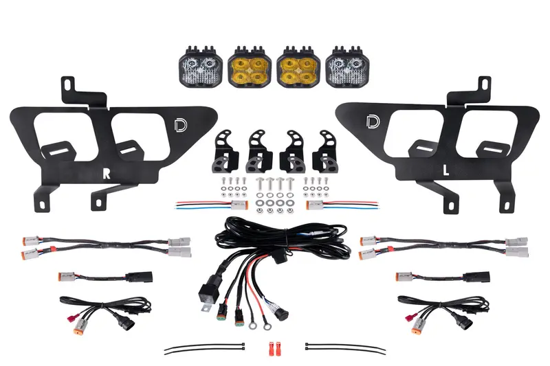 Diode Dynamics Ss3 Fog Light Kit – Yellow Pro Leds For 2021–2022 Ford F-150, Direct Pocket Mount 1