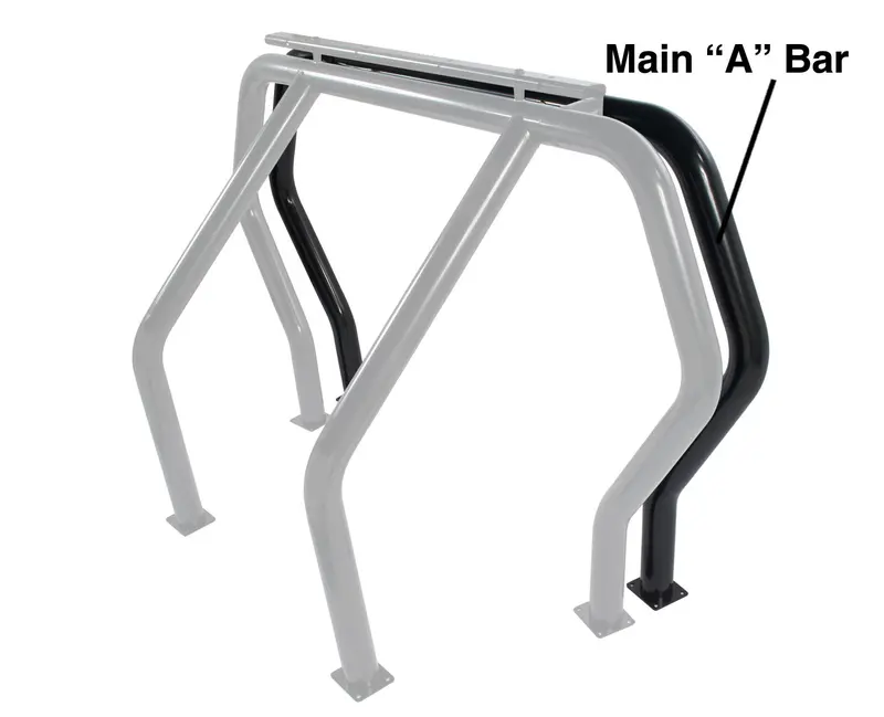 Go Rhino 94001B Black Powder-Coated Bed Bar Component – 'A' Additional Rail 1