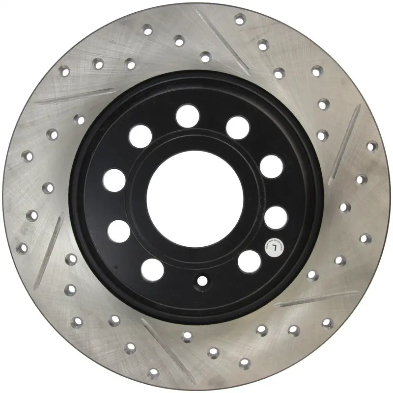 Stoptech Sport Drilled/Slotted Brake Rotor – Rear Left, Optimized For Street Performance 1